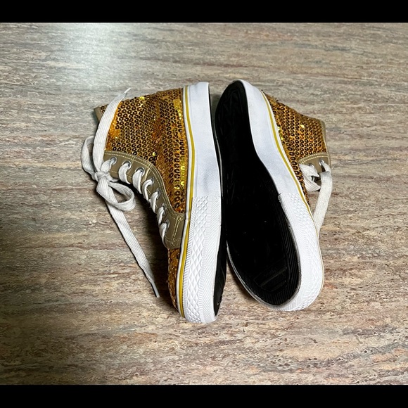 balera | Shoes | Balera Hi Top Sequined Sneakers Metallic Gold | Poshmark